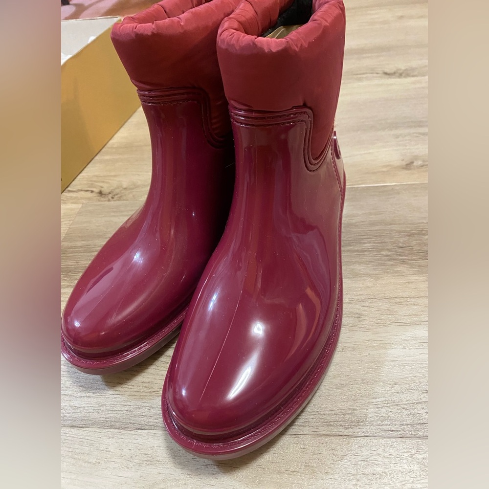 Michael Kors Berry Red Ankle Rain Bootie - Picture 12 of 16
